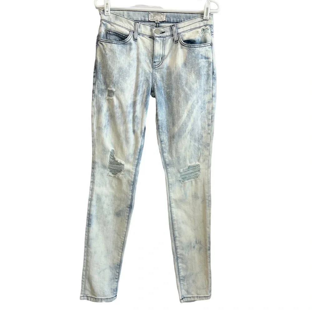 Current/Elliot The Ankle Skinny Cheville City Bleach Destroy Jeans Size 26 - Picture 3 of 16